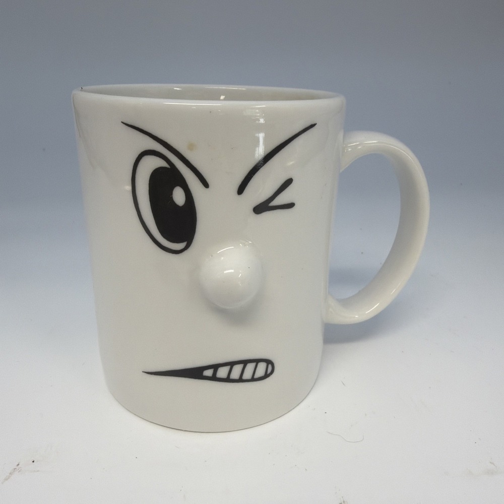 3D Face Coffee Mug Vintage Anthropomorphic "Grimacing" Collectible Cup